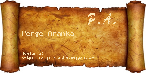 Perge Aranka névjegykártya